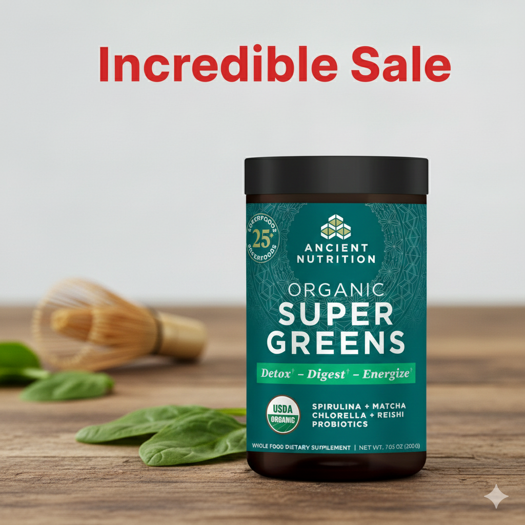 Organic SuperGreens Powder - 7.05 oz (20 Servings) USDA Certified