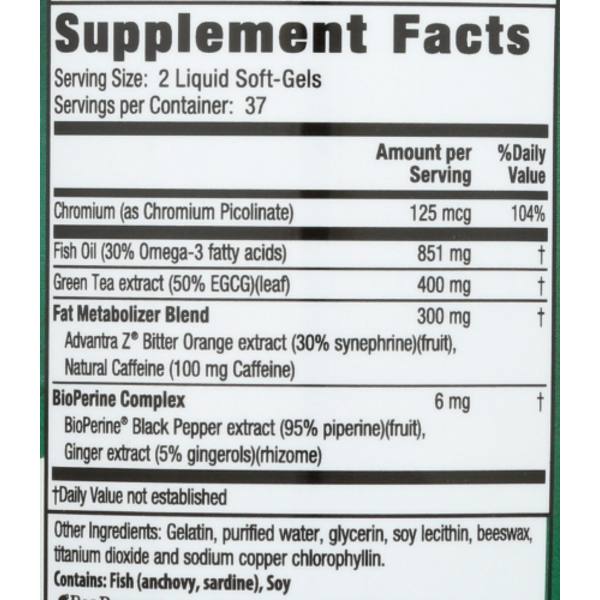 Irwin Naturals Green Tea Fat Metabolizer 75 Liquid Soft-Gels 2Pack! 150 Soft-Gels Total