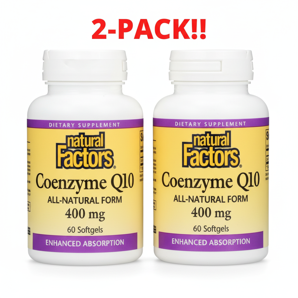 Natural Factors Coenzyme Q10 60 Soft-gels 2Pack! 120 Soft-gels Total