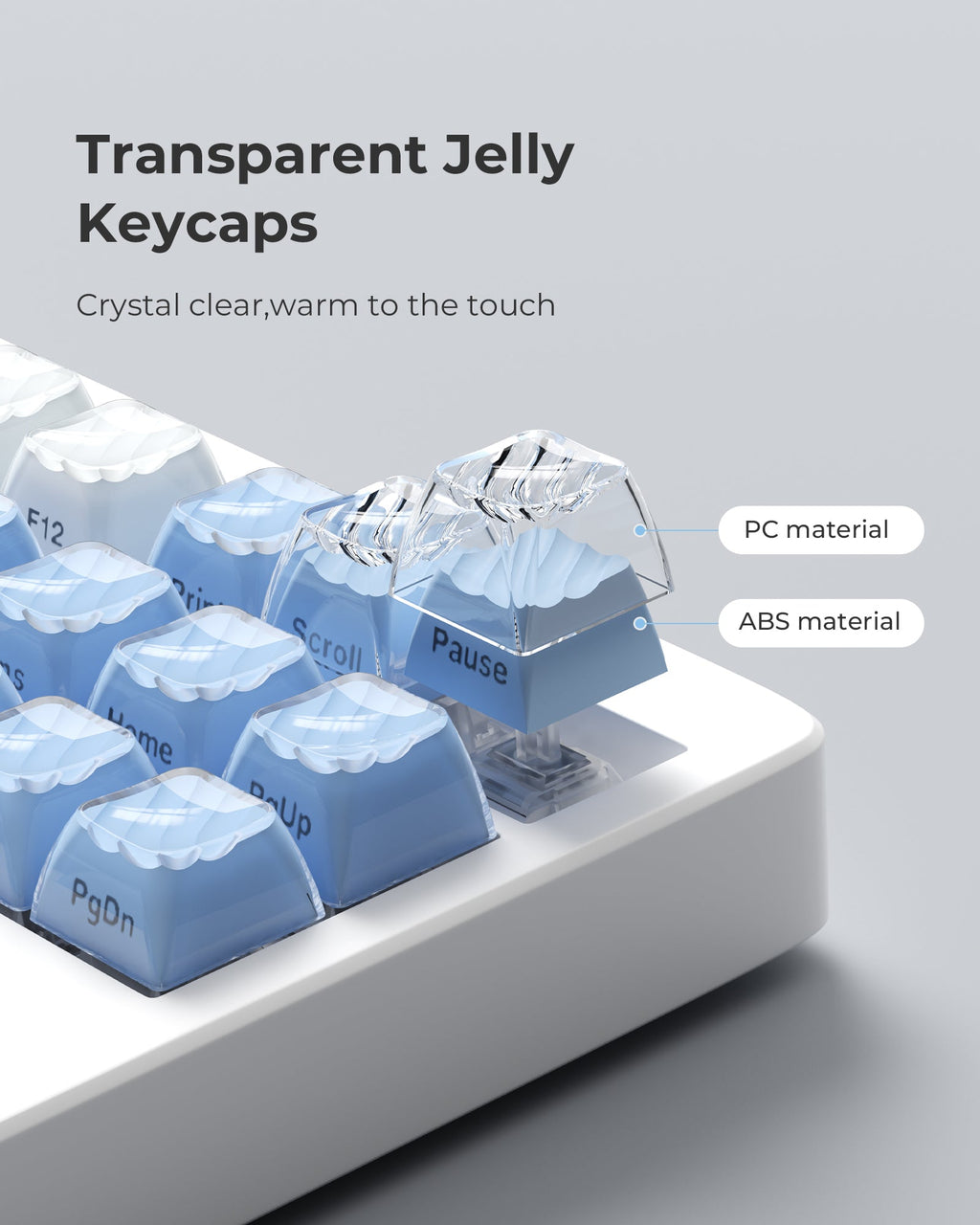 XVX Magic Wave Series OEM Profile Side-Print Ice-Cube Keycap Set (136-Key)