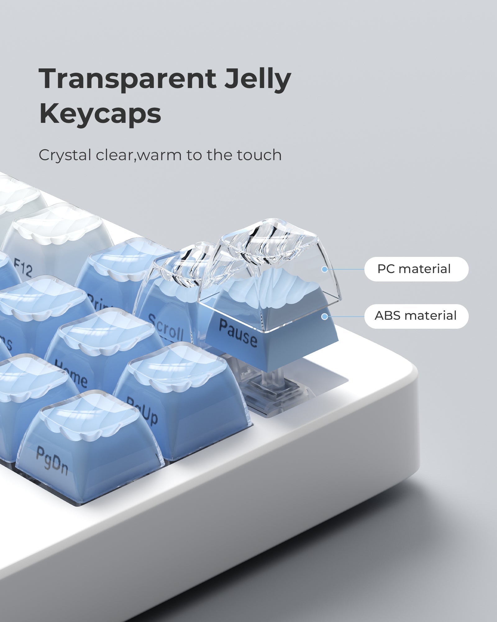 XVX Magic Wave Series OEM Profile Side-Print Ice-Cube Keycap Set (136-Key)