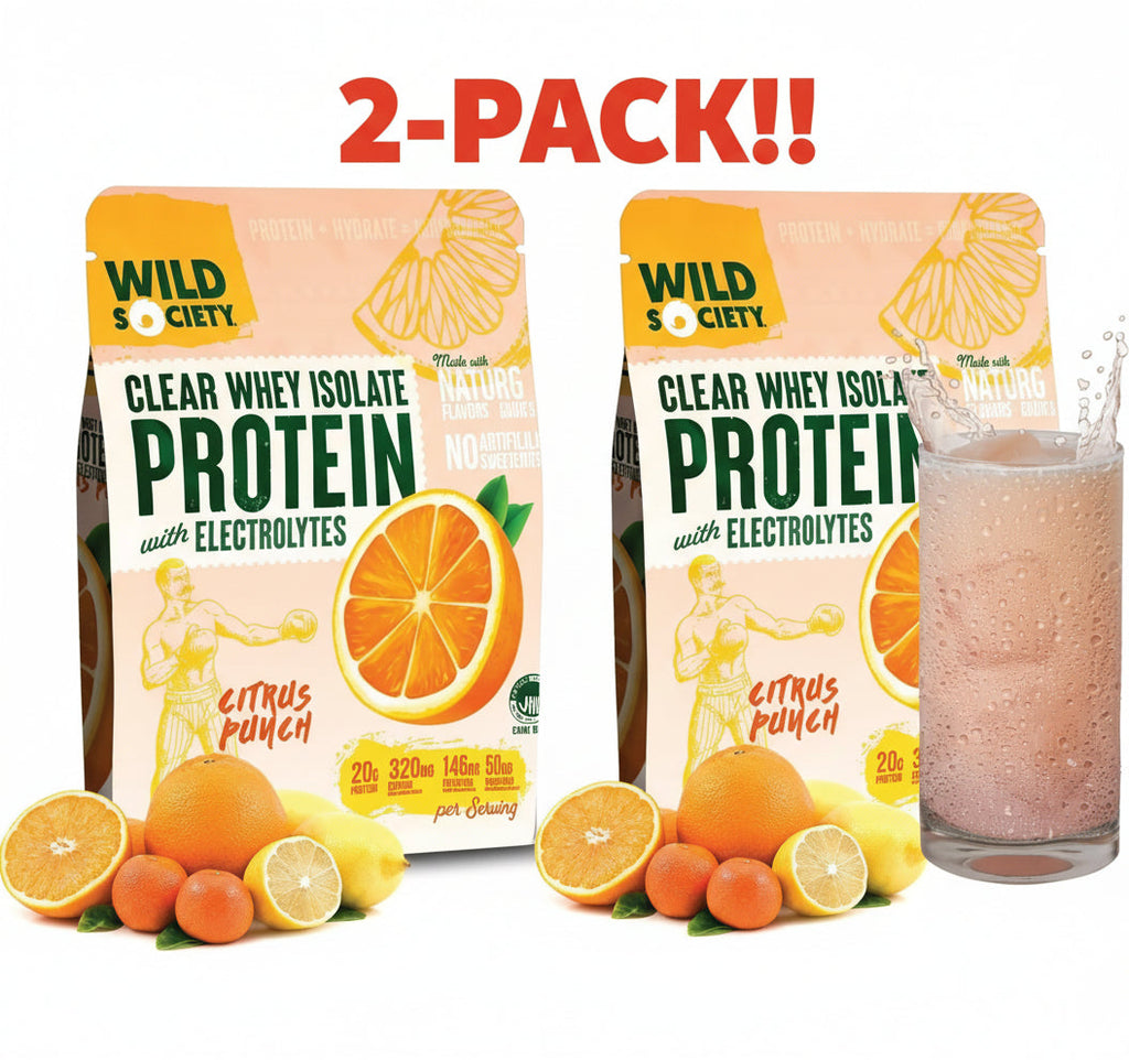 Wild Society Clear Whey Isolate With Electrolytes Citrus Punch 16oz 454g 2Pack! 32oz Total
