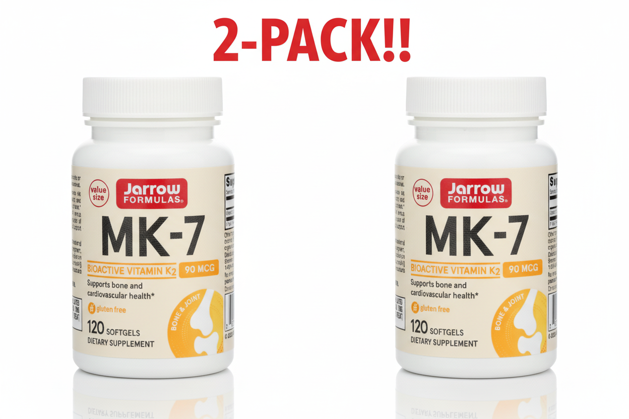 Jarrow Formulas MK-7 Unflavored 120 Soft-gels 2Pack! 240 Soft-gels Total