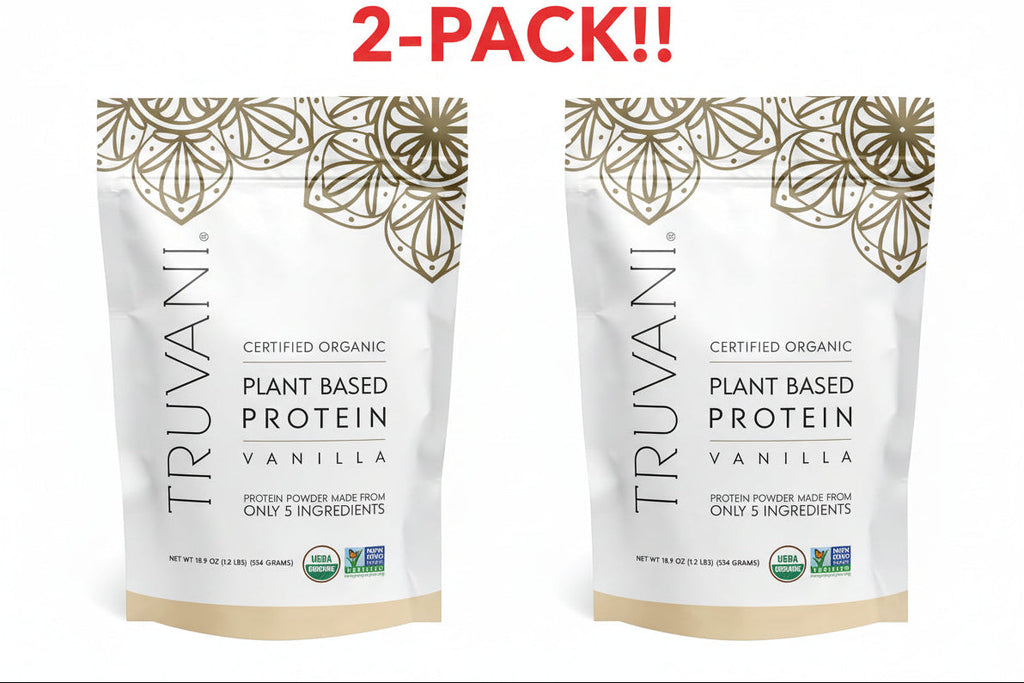 Truvani Organic Vanilla Vegan Pea Protein Powder Double Pack! – 20g Plant Based Protein – 36 Total Servings (18ct x 2) – Plus Available DISCOUNTS!!