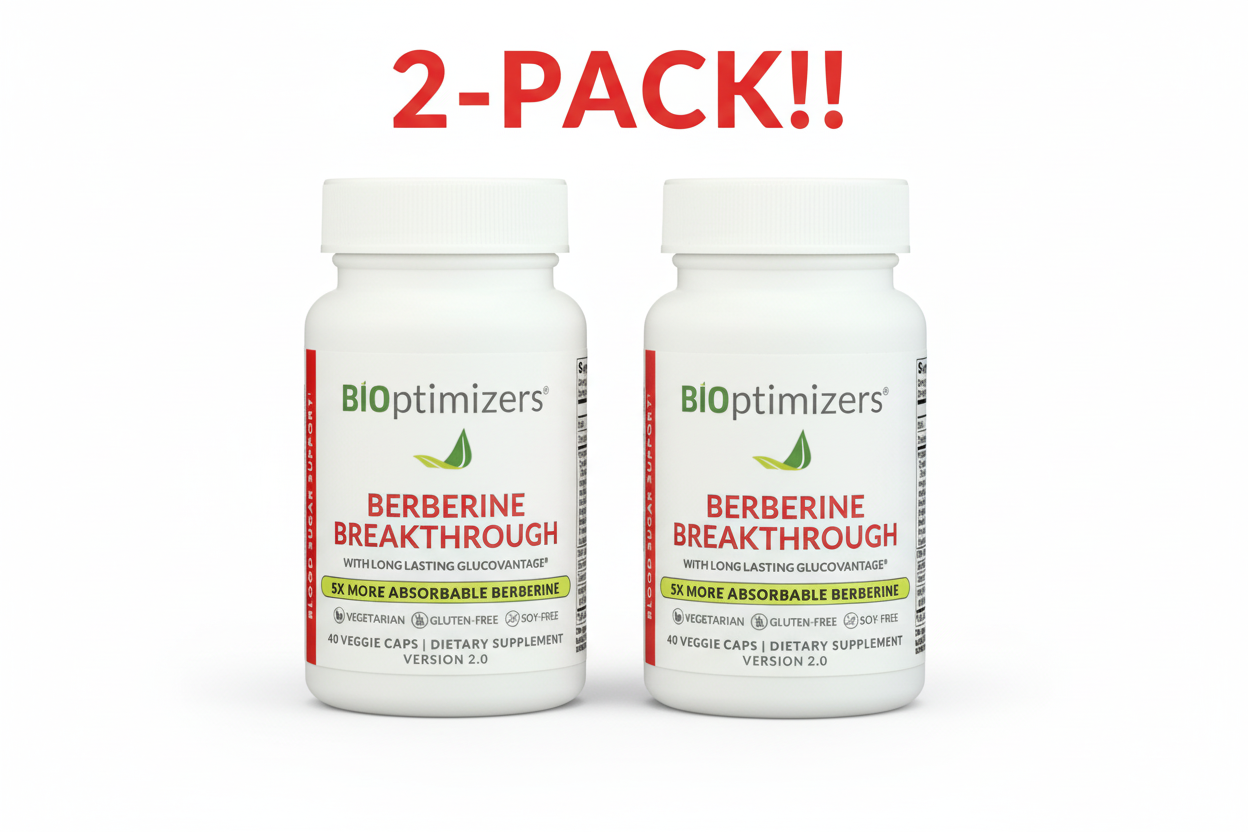 BiOptimizers Berberine Breakthrough, 80 Veggie Capsules (2 x 40 Count) – Double Pack!