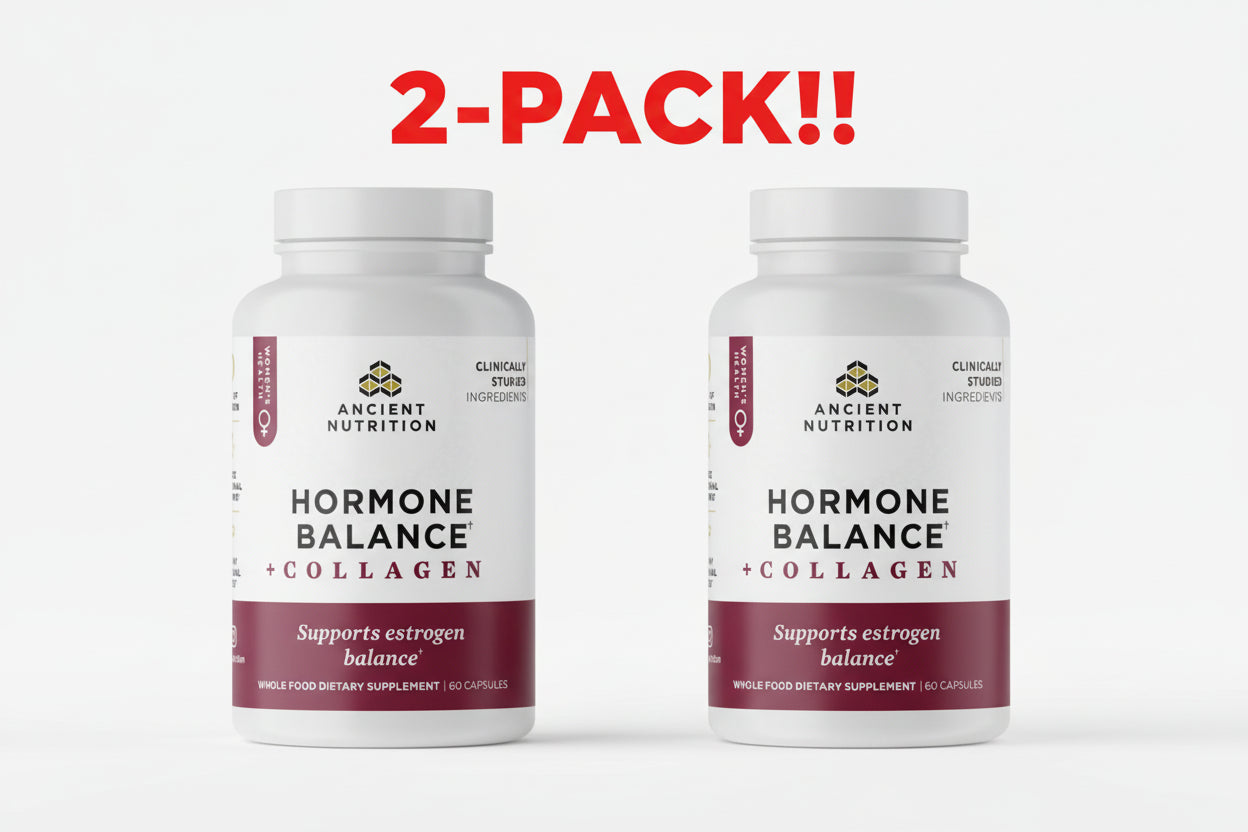 Ancient Nutrition Hormone Balance + Collagen 60 Capsules Each, 2 Pack! 120 Total Count - Energy & Balanced Hormones