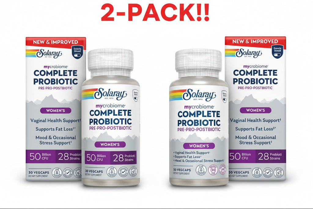 Solaray Mycrobiome Complete Probiotic Women’s Formula Double Pack! – 50 Billion CFU Vaginal & Immune Support (60 VegCaps Total, Unflavored)