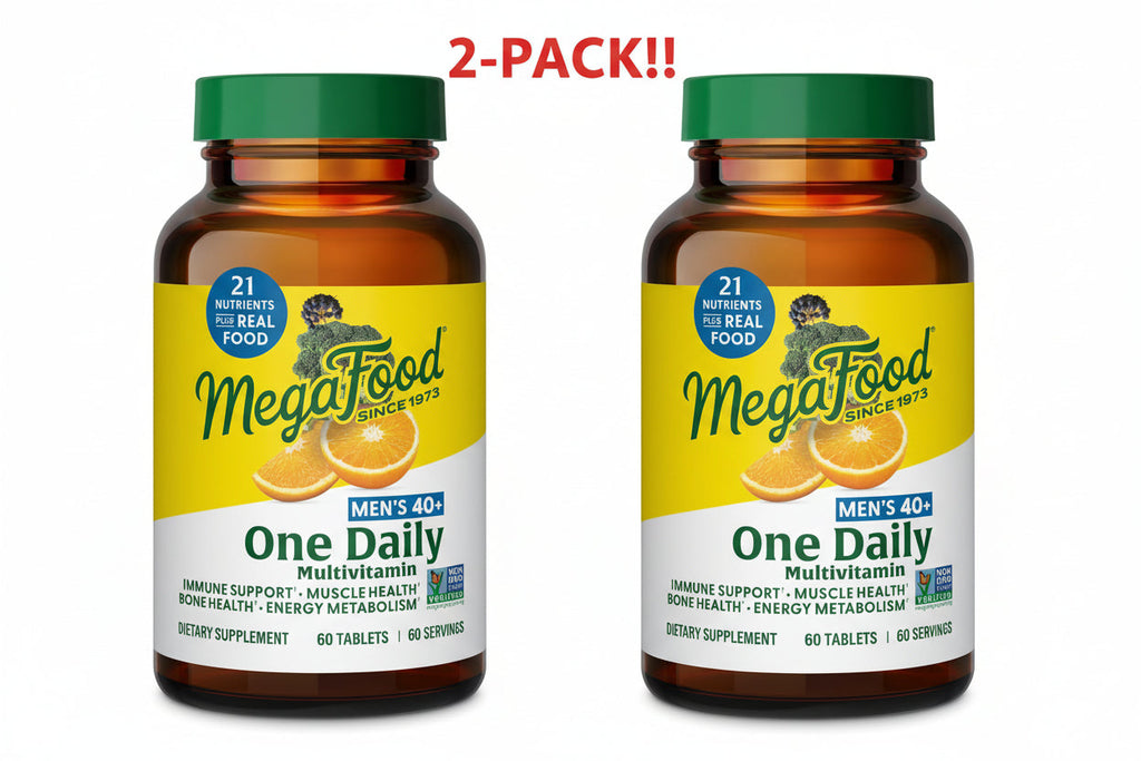 MegaFood Multivitamin for Men 40+ One Daily Double Pack! - 120 Tablets Total (2 x 60 ct)
