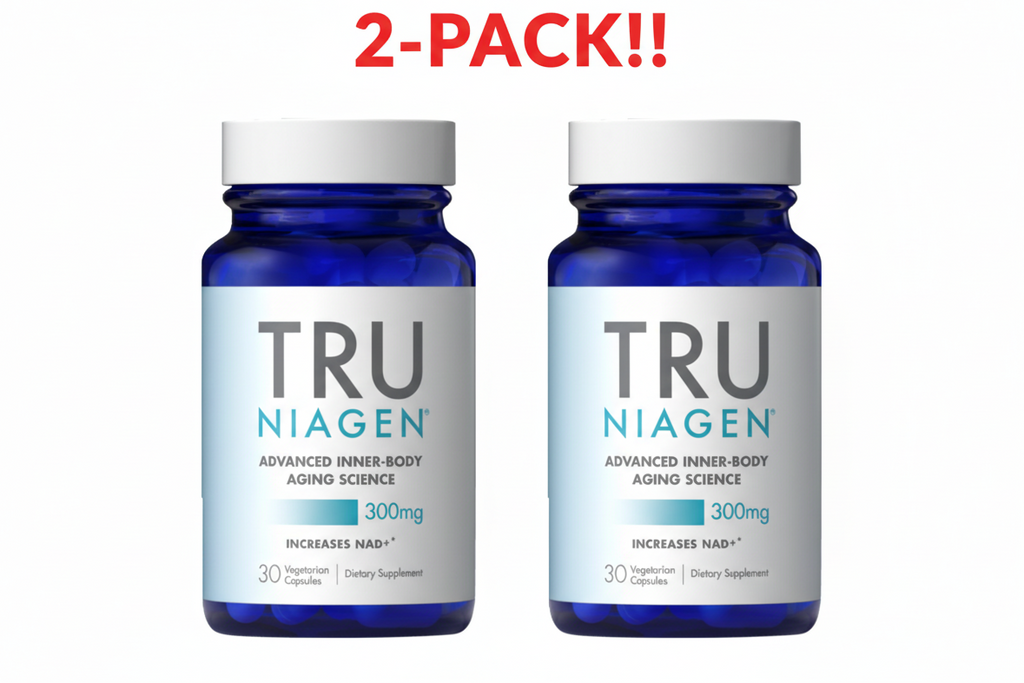 Tru Niagen Patented NAD+ Supplement Double Pack! – 300mg Nicotinamide Riboside for Cellular Energy & Anti-Aging (60 Capsules Total, Unflavored)