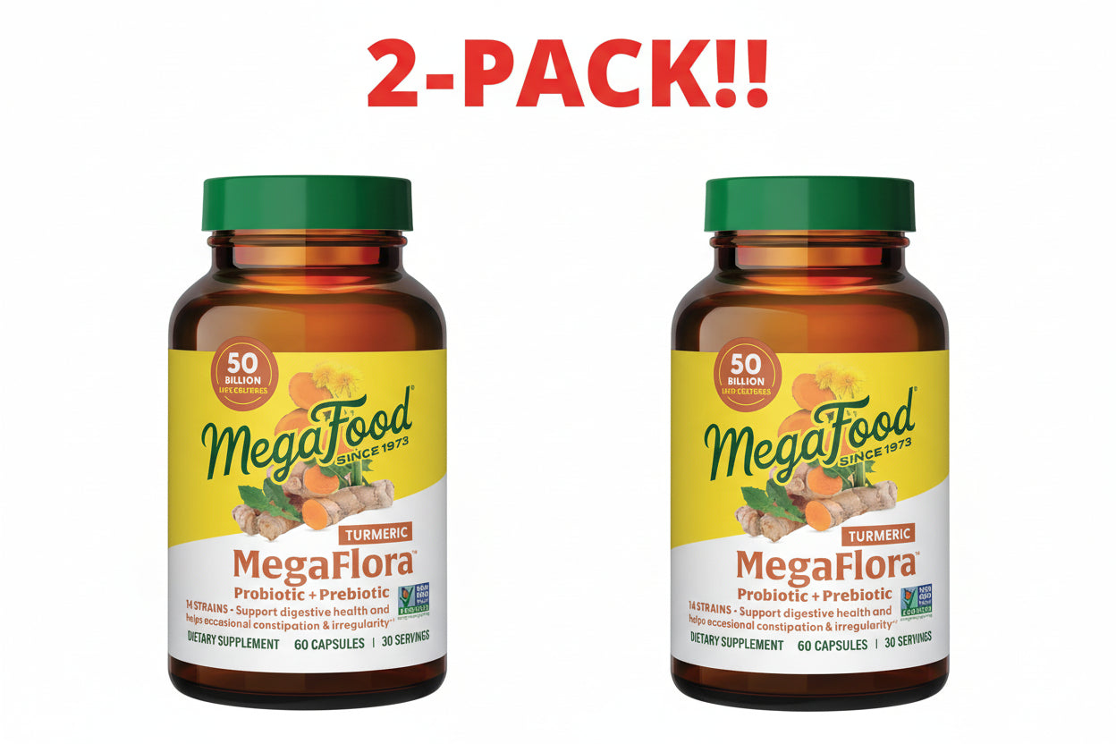 MegaFood MegaFlora Turmeric 60 Capsules 2Pack! 120 Capsules Total