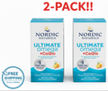 Nordic Naturals Ultimate Omega + CoQ10 Double Pack! – Lemon Flavor, 1280 mg Omega-3 + 100 mg CoQ10, 120 Soft Gels (60-Day Supply)