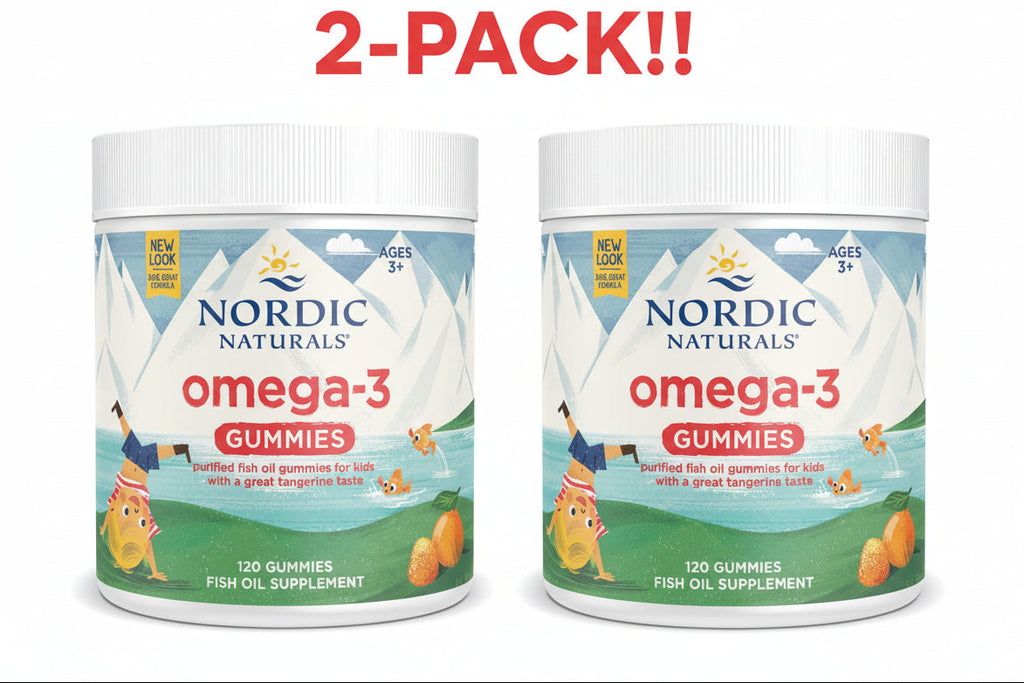Nordic Naturals Nordic Omega-3 Gummies 2-Pack - 240 Count Total - Tangerine Flavor - 82 mg Omega-3s with EPA & DHA - Non-GMO - 120 Total Servings