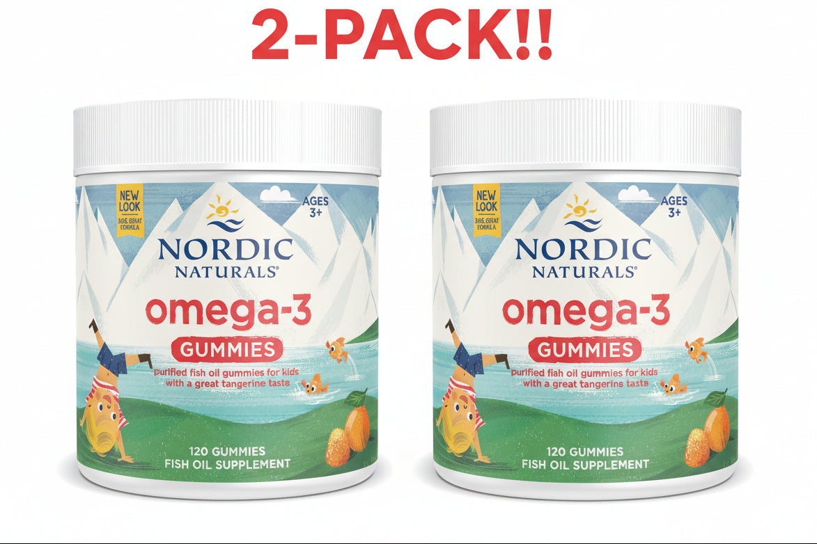 Nordic Naturals Nordic Omega-3 Gummies 2-Pack - 240 Count Total - Tangerine Flavor - 82 mg Omega-3s with EPA & DHA - Non-GMO - 120 Total Servings