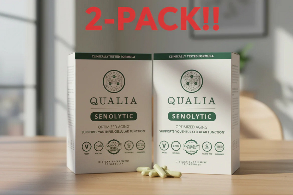 QUALIA LIFE SCIENCES Senolytic Supplement Double Pack (2 x 12 caps)  (2-Month Supply) | Fisetin, Quercetin & Senolytics for Advanced Cellular Rejuvenation