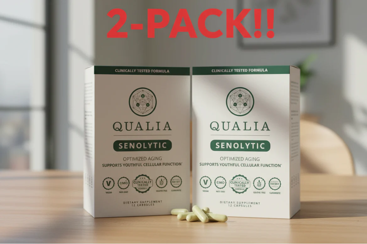 QUALIA LIFE SCIENCES Senolytic Supplement Double Pack (2 x 12 caps)  (2-Month Supply) | Fisetin, Quercetin & Senolytics for Advanced Cellular Rejuvenation
