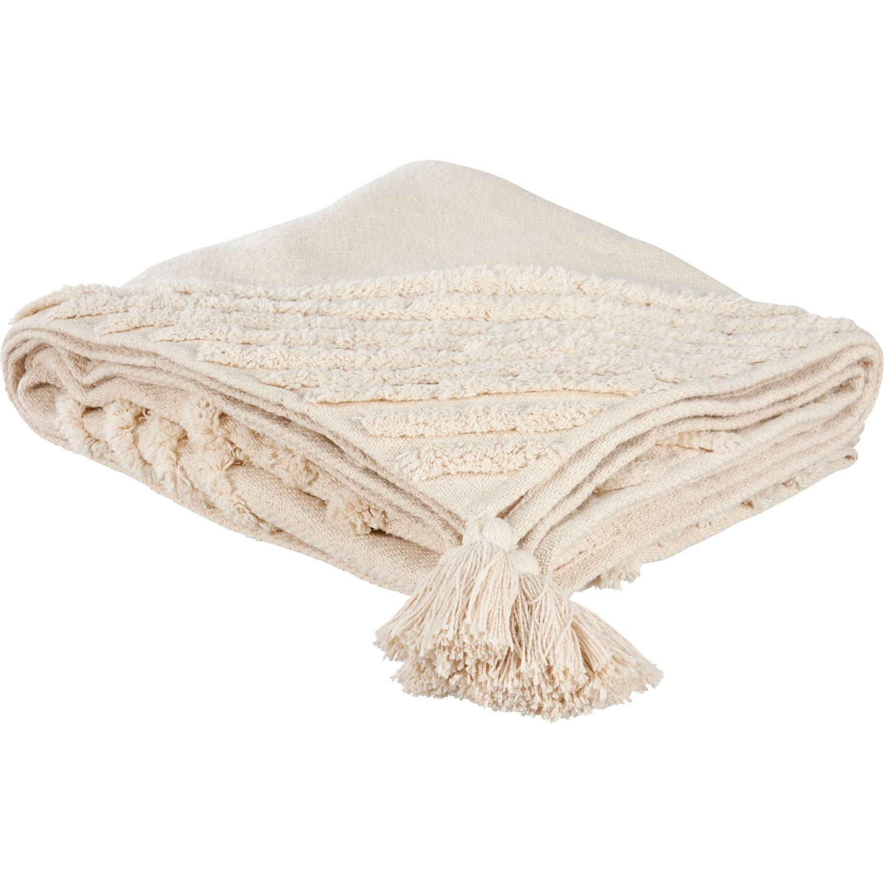 Tufted Diamonds Cotton Throw Blanket – 50” x 60”