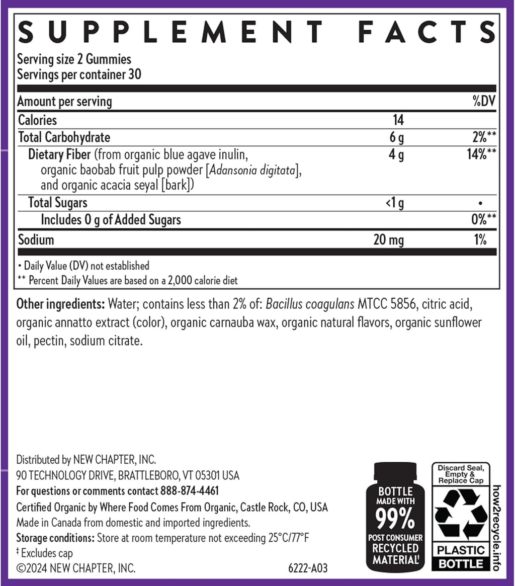 New Chapter Organic Fiber Gummies for Adults & Kids, Citrus-Berry Flavor, 60 ct (Plus Available DISCOUNTS!!)