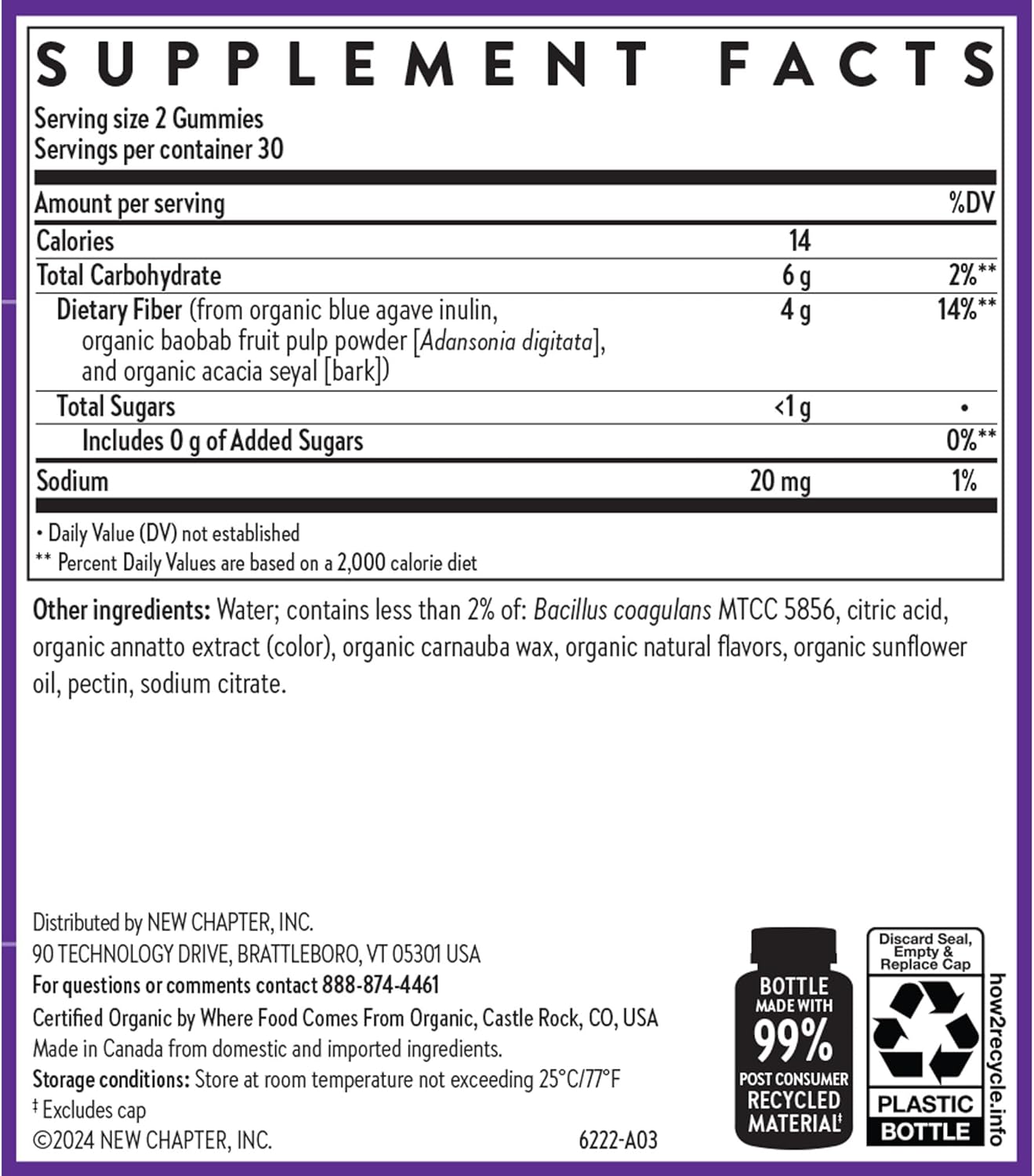 New Chapter Organic Fiber Gummies for Adults & Kids, Citrus-Berry Flavor, 60 ct (Plus Available DISCOUNTS!!)