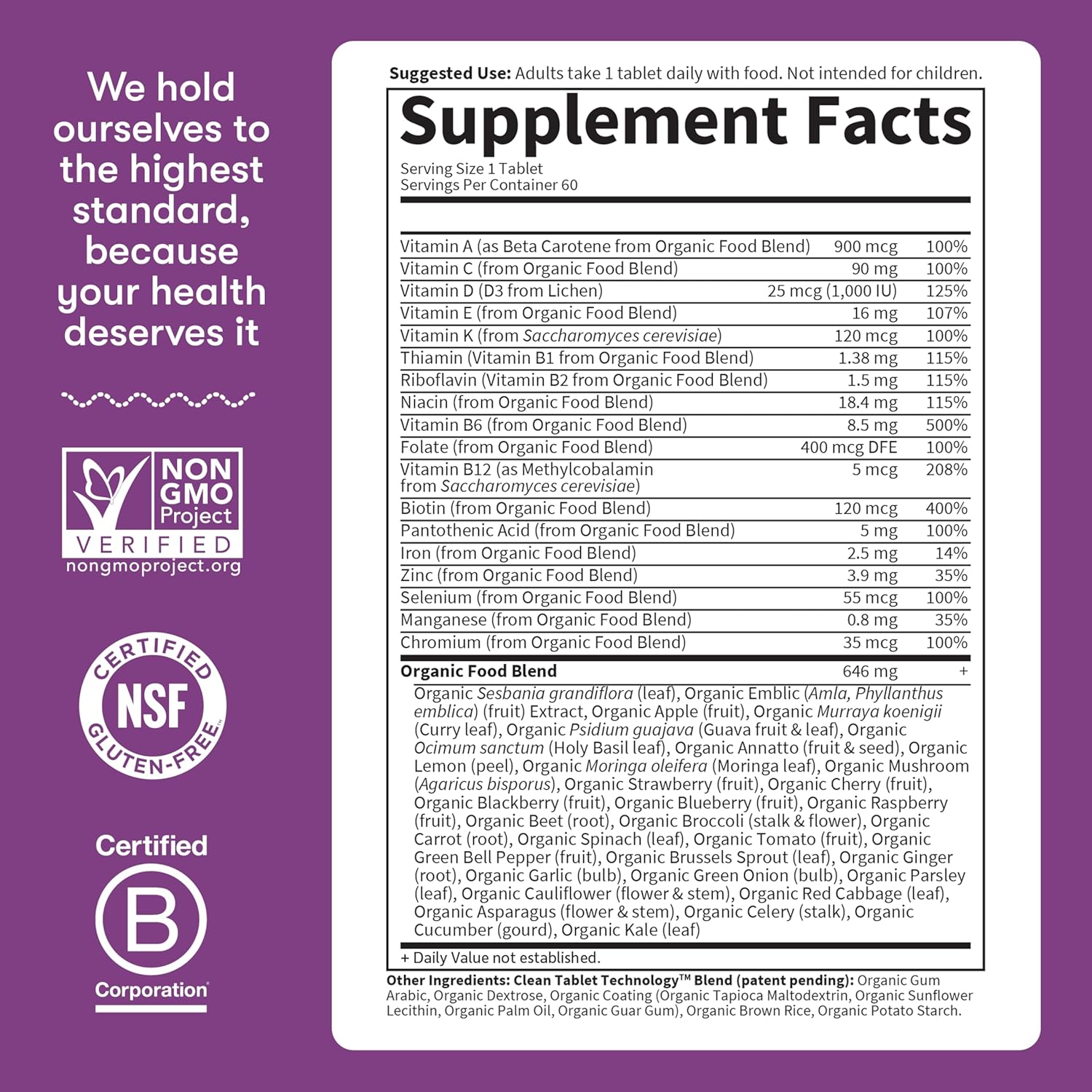 Garden of Life Organics Women’s Once Daily Vegan 60 Tablets