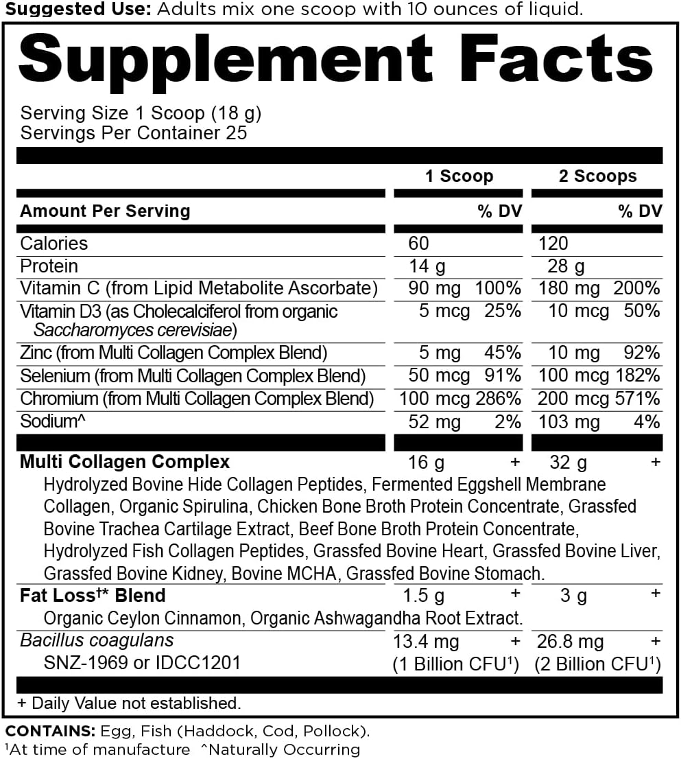 Ancient Nutrition Advanced Multi Collagen Protein Lean, Cinnamon Flavor 15.9 oz, 25 Servings– Weight Management & Muscle Support with Probiotics (Cinnamon)