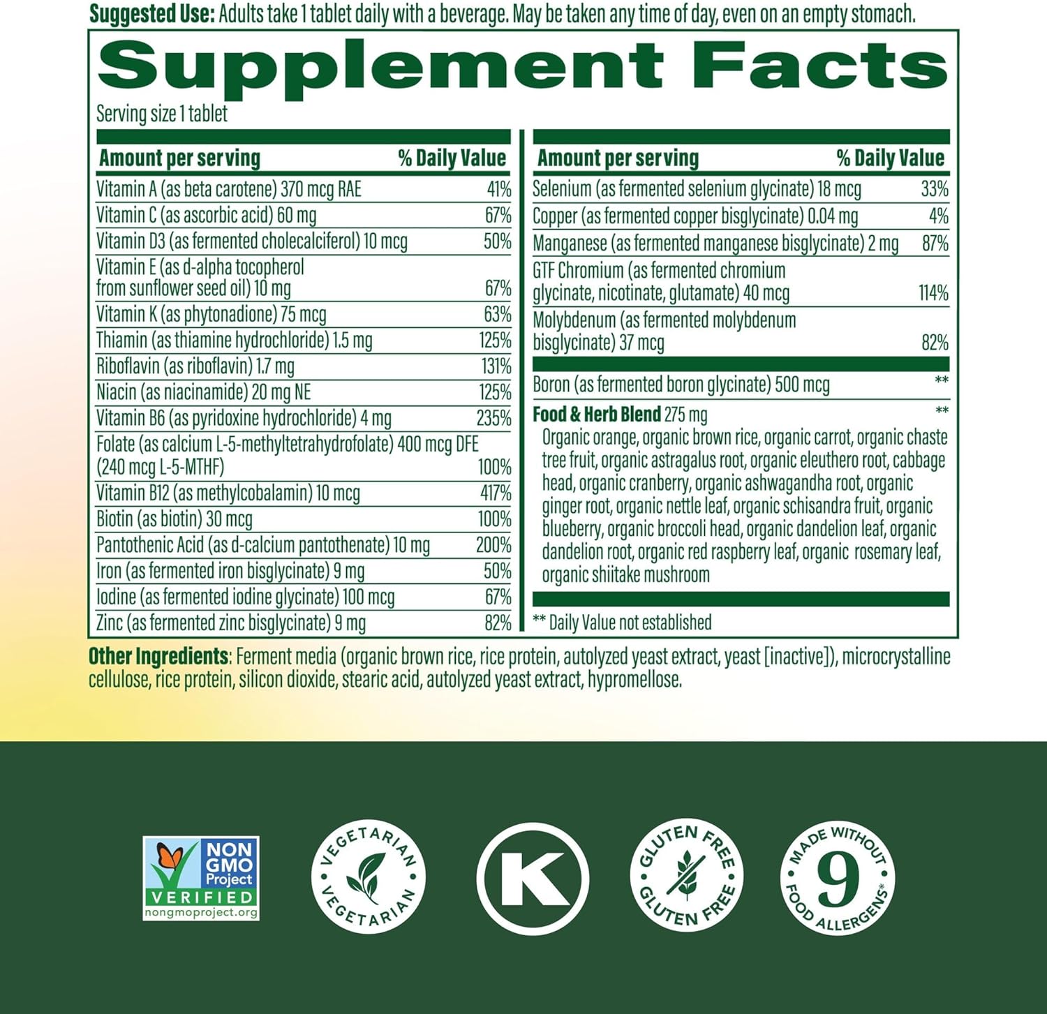 MegaFood Women's One Daily 60 Tablets