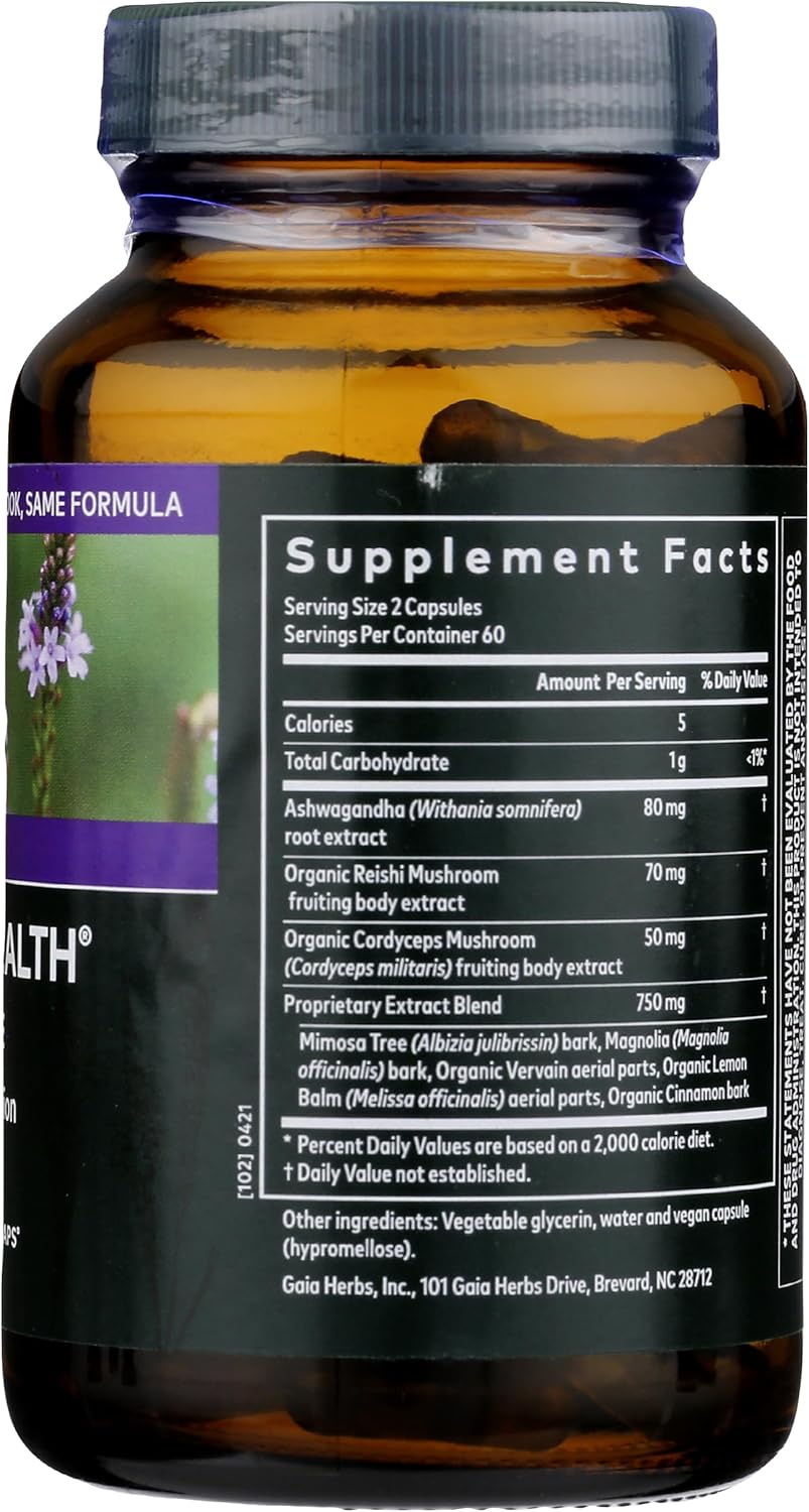 Gaia Herbs Adrenal Health Nightly Restore 120 Phyto-Capsules  2Pack! 240 capsules Total