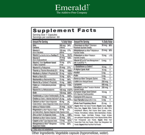 Emerald Labs Men's 45+ Unflavored 60 Capsules 2Pack! 120 Capsules Total