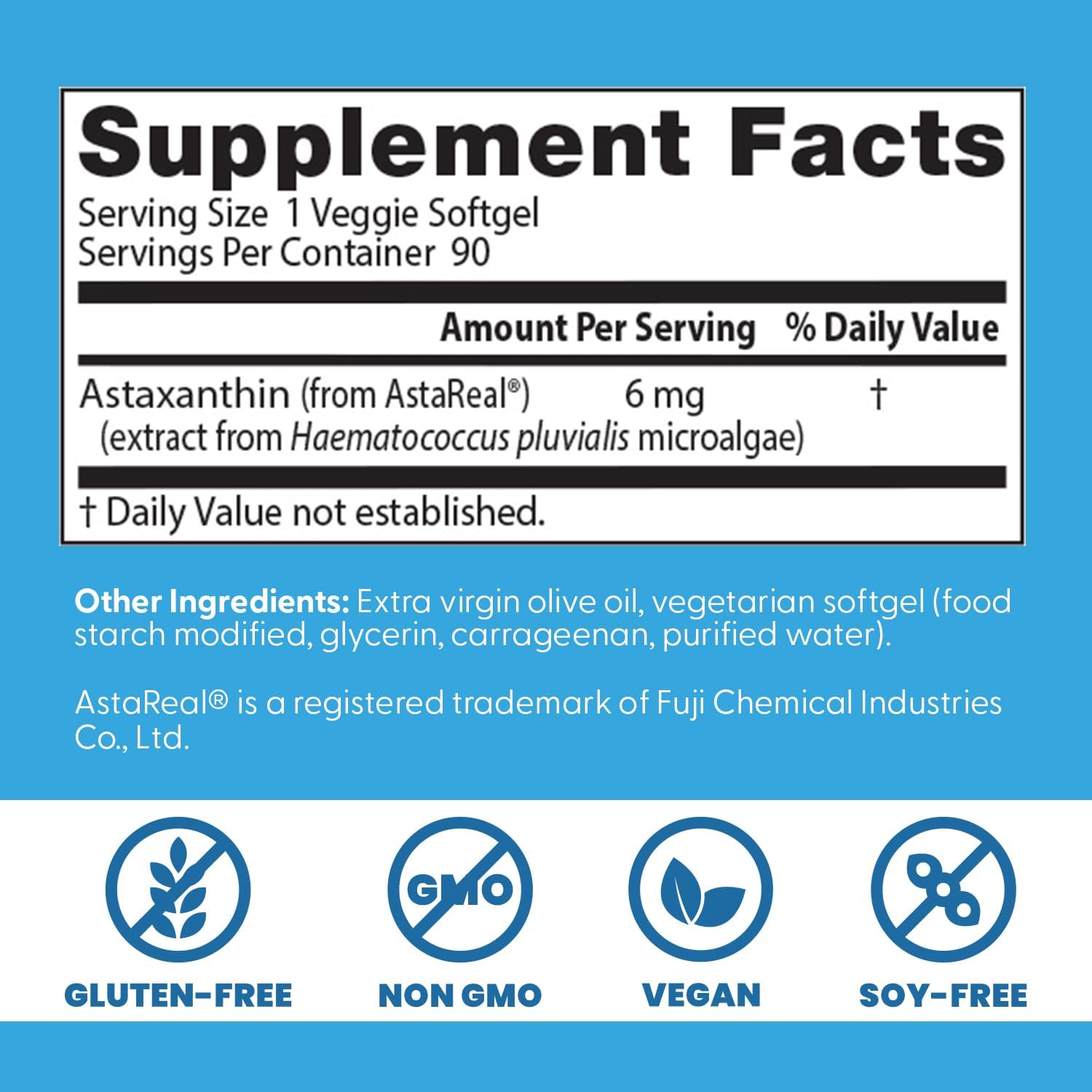Doctor's Best Astaxanthin  Veggie Softgel 90ct 2Pack! 180ct Total