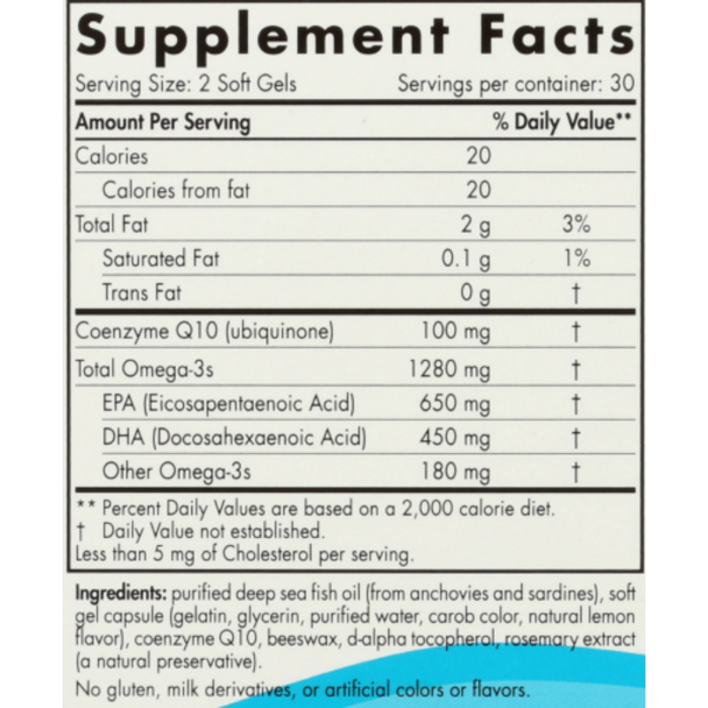 Nordic Naturals Ultimate Omega + CoQ10 Double Pack! – Lemon Flavor, 1280 mg Omega-3 + 100 mg CoQ10, 120 Soft Gels (60-Day Supply)