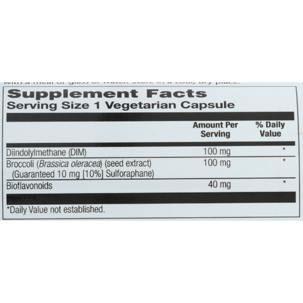 Solaray DIM Supreme 100mg Hormone Support 2-Pack, 120 VegCaps (Two 60ct Bottles), Diindolylmethane with Broccoli, Spinach & Kale for Estrogen Balance