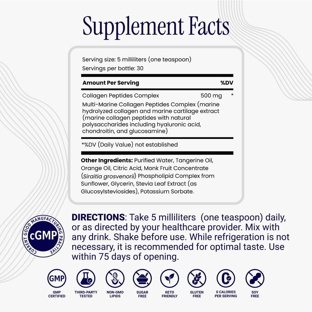 Rho Nutrition Liposomal Collagen Peptides 2-Pack - High-Absorption Liquid Supplement for Skin Elasticity & Joint Health - 2 x 5 fl oz Bottles