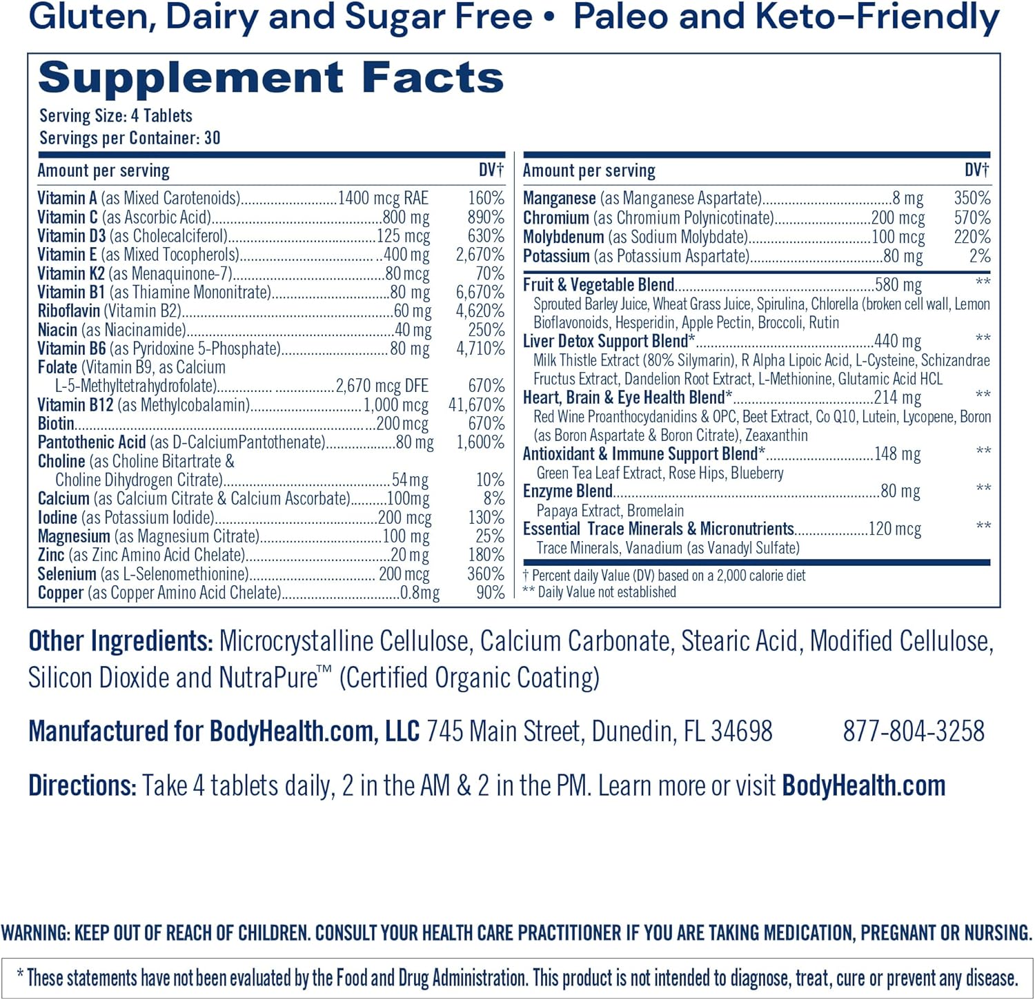 BodyHealth Multi Complete 120 Ct 2Pack! 240ct Total
