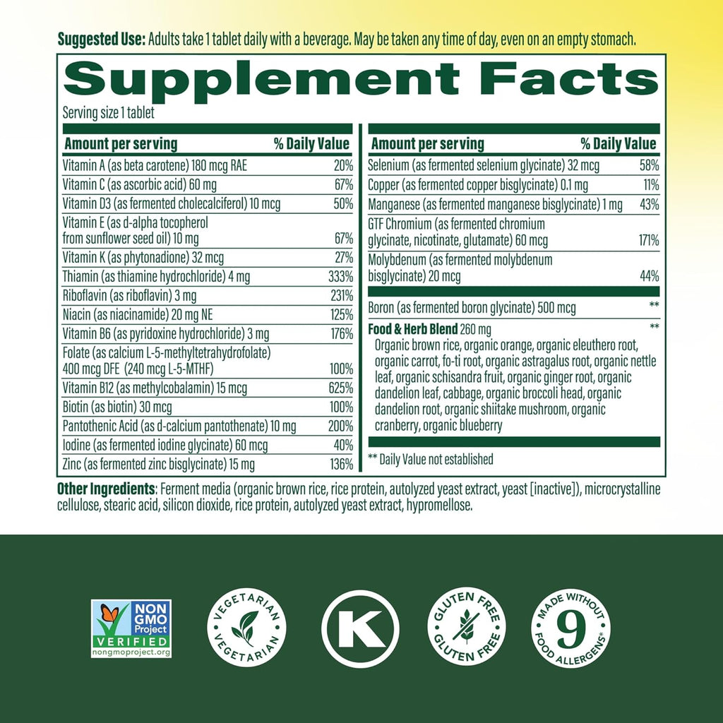 MegaFood Men’s One Daily Vegetarian  60 Tablets