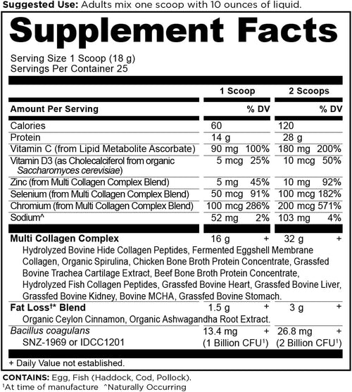 Ancient Nutrition Advanced Multi Collagen Protein Lean, Cinnamon Flavor Double Pack! – Metabolism & Muscle Support with Probiotics (Two 15.9 oz Tubs, Cinnamon)