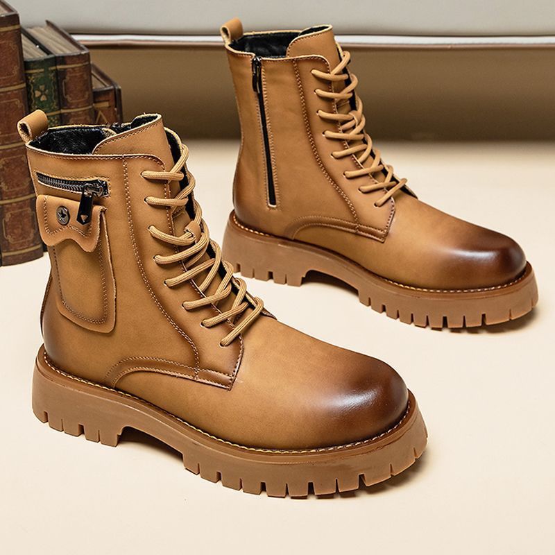 Leather High-Top Martin Boots