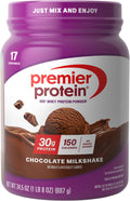 Premier Protein 100% Whey Powder, Chocolate Milkshake (No Added Sugar & Keto Friendly), 24.5 oz (17 Servings) – $23.49 (Was $29.99)