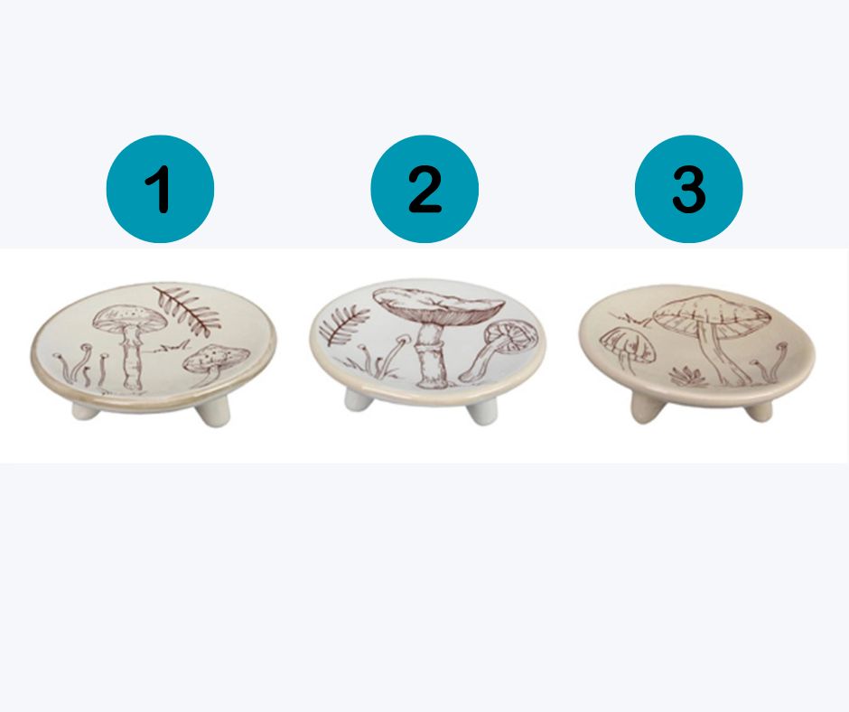 Ceramic Mushroom Footed Trinket Dish
