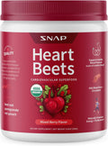 Snap Supplements Heart Beets Organic Beet Root Powder, 30 Servings (8.8 oz), Mixed Berry Flavor Cardiovascular Support with Pomegranate, Red Spinach, and B Vitamins