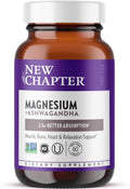 New Chapter Magnesium + Ashwagandha Supplement, 325 mg Magnesium Glycinate for Muscle Relaxation & Bone Health, 60 ct (2 Month Supply) – Plus Available DISCOUNTS!!