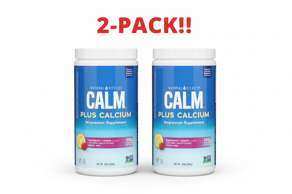 Natural Vitality Calm Plus Calcium  Raspberry Lemon Powder  16 oz 2Pack! 32 oz Total