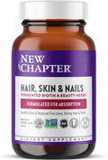 New Chapter Fermented Biotin Supplement (Unflavored), 60 Vegan Capsules - Hair, Skin & Nails Vitamins with Astaxanthin