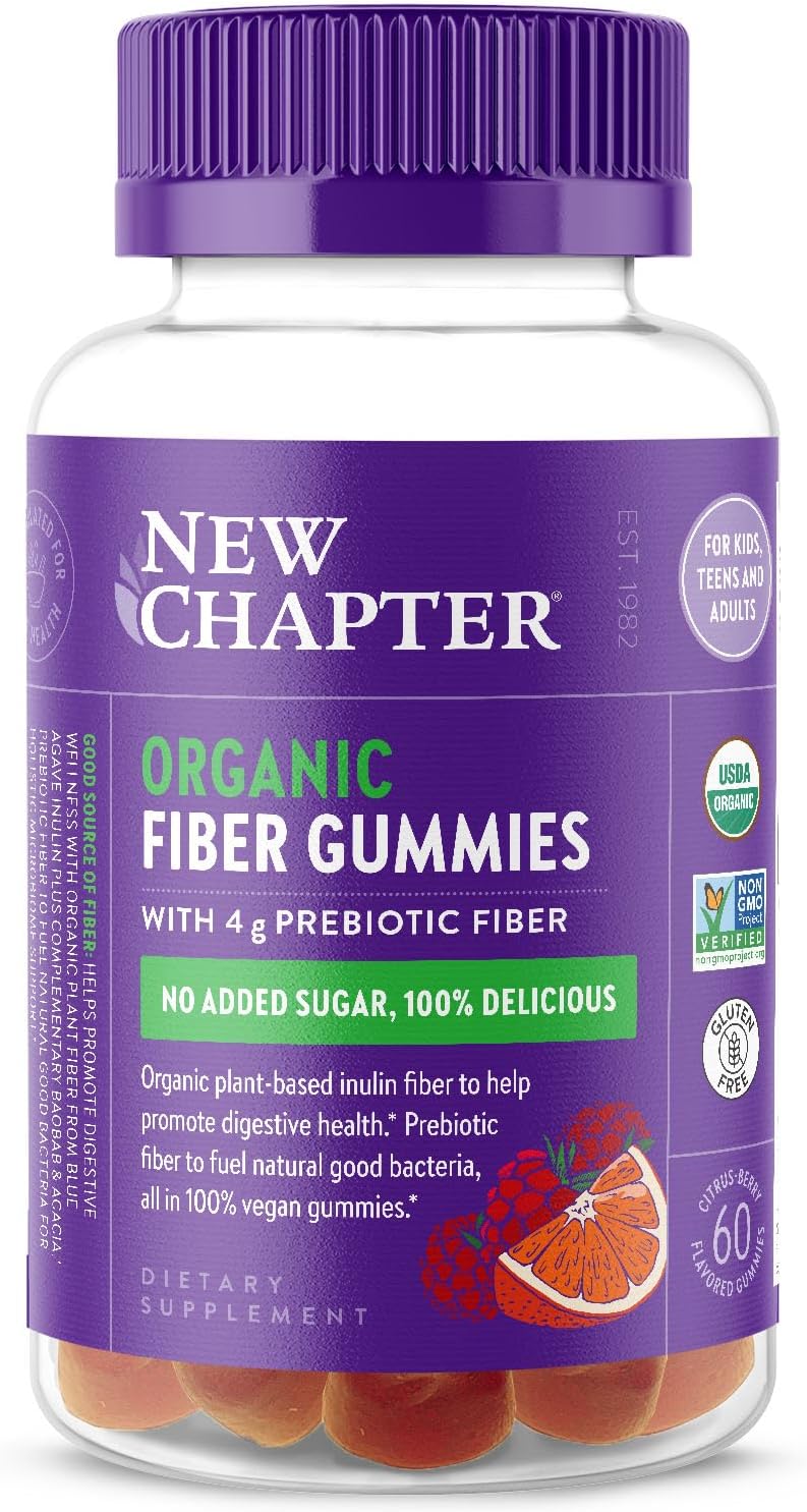 New Chapter Organic Fiber Gummies for Adults & Kids, Citrus-Berry Flavor, 60 ct (Plus Available DISCOUNTS!!)
