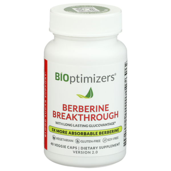 BiOptimizers Berberine Breakthrough, 40 Veggie Capsules – Advanced Blood Sugar & Metabolic Support
