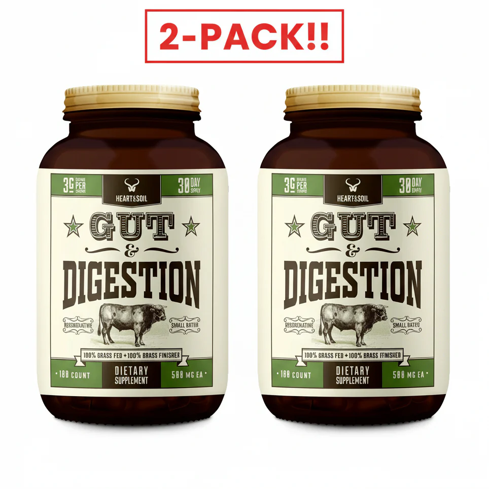 Heart & Soil Gut Digestion  180 Capsules 2Pack! 360 Capsules Total