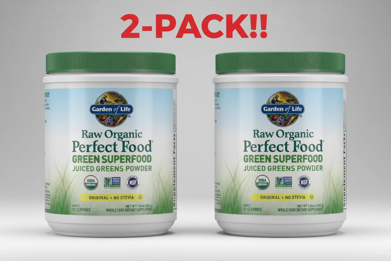 Garden of Life Raw  Perfect Food Juiced Greens Powder 7.29 oz 207 g 2Pack! 14.58 oz Total