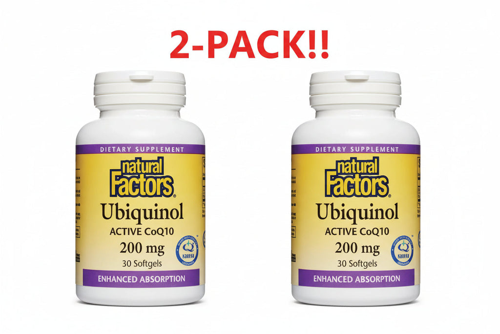 Natural Factors Ubiquinol 200 mg, 60 Softgels (2 x 30 Count) – Double Pack!