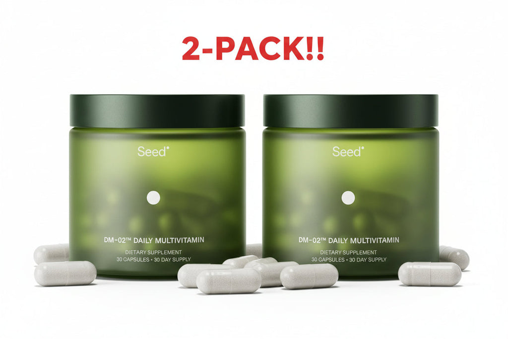 Seed DM-02 Daily Multivitamin, 2-PACK – 60 Total Capsules for Men & Women, 100% DV Essential Vitamins & Minerals, Vegan Immune & Bone Support