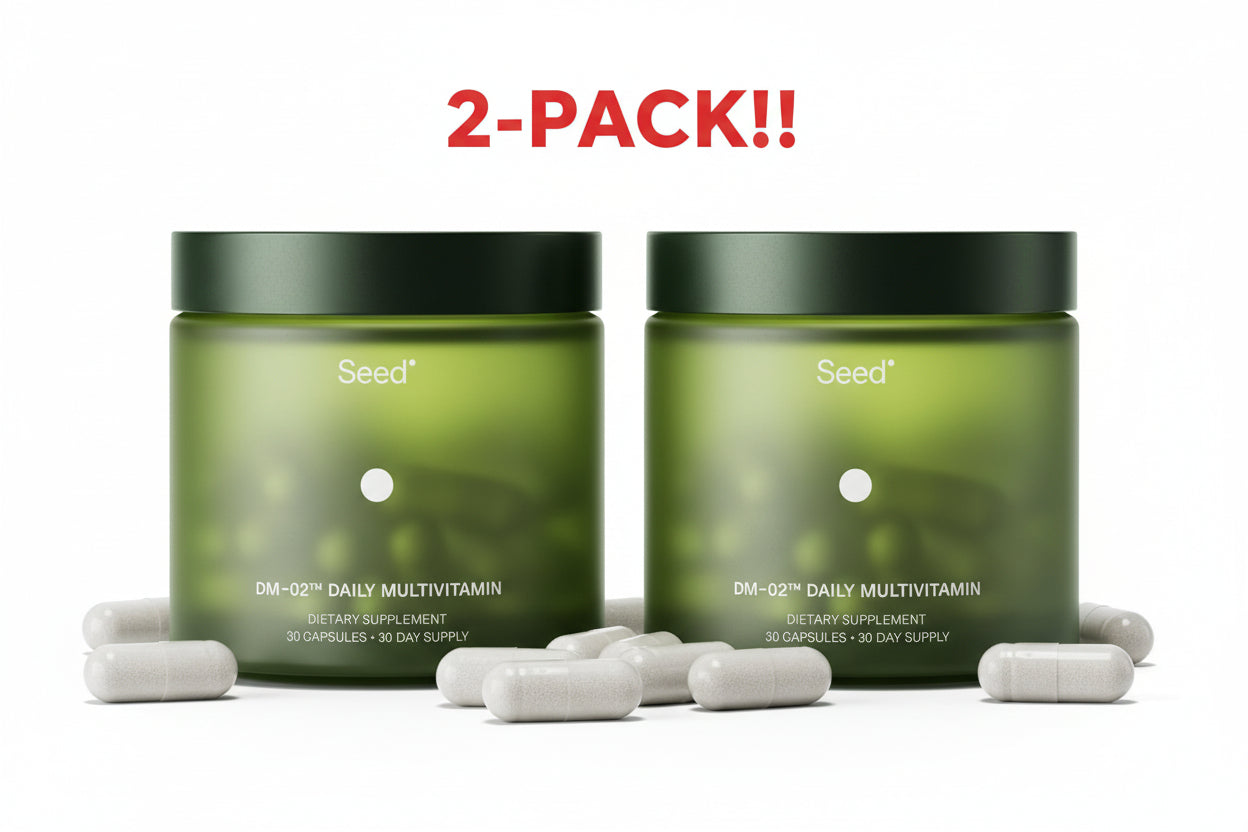 Seed DM-02 Daily Multivitamin, 2-PACK – 60 Total Capsules for Men & Women, 100% DV Essential Vitamins & Minerals, Vegan Immune & Bone Support
