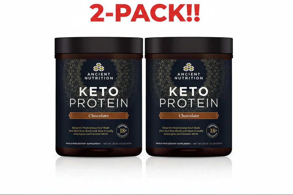 Ancient Nutrition Keto Protein Powder Chocolate Flavor 1.25lbs each 2 Pack!- 34 Servings (Two 1.5lbs Tubs)