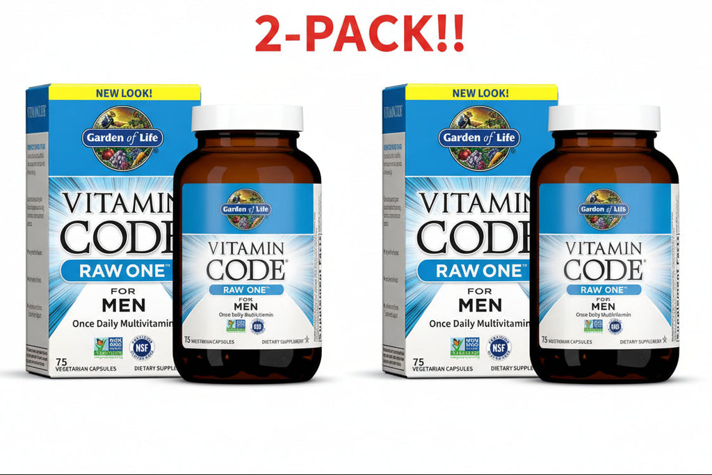 Garden of Life Vitamin Code Raw One Men, 75 Vegetarian Capsules 2Pack! 150 Capsules Total